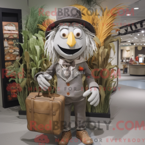 Gray Scarecrow mascot...