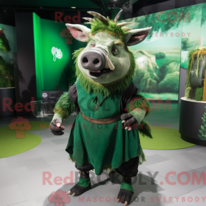Green Wild Boar mascot...