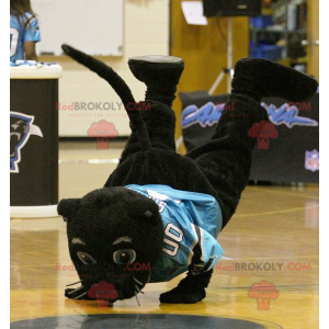 Black panther mascot with a blue jersey - Redbrokoly.com