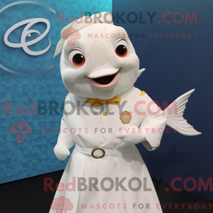 Hvid guldfisk maskot...