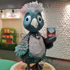 Grijze pauw mascottekostuum...