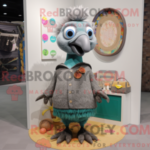 Grå påfugl maskot kostume...