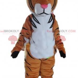 Mascotte de tigre marron blanc et noir - Redbrokoly.com