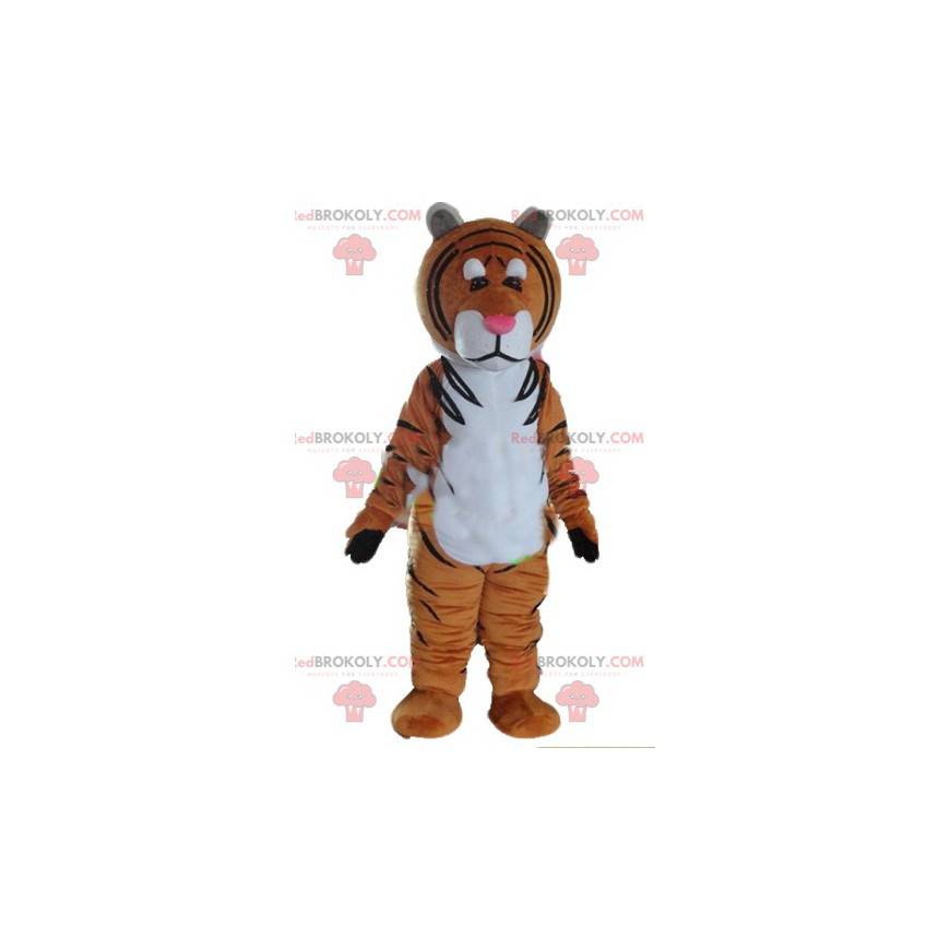 Mascot bruine witte en zwarte tijger - Redbrokoly.com