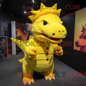 Gul Ankylosaurus maskot...