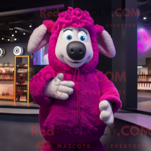 Magenta Schaf Maskottchen...