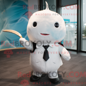 Hvid Narhval maskot kostume...