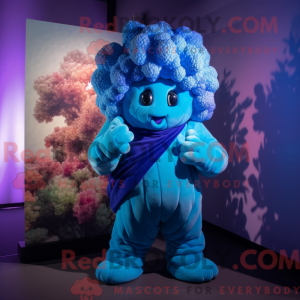 Mascotte de chou-fleur bleu...
