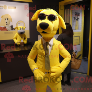 Citroengele hond mascotte...