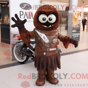 Brown Paella mascot costume...