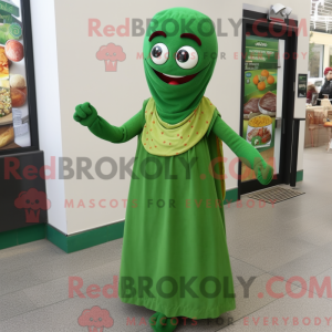 Grøn Falafel maskot kostume...