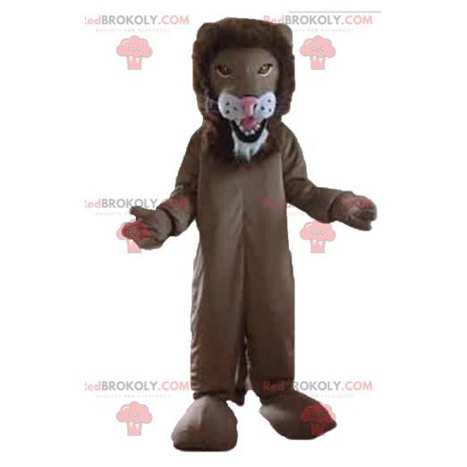 Jättebrunt och vitt lejonmaskot - Redbrokoly.com