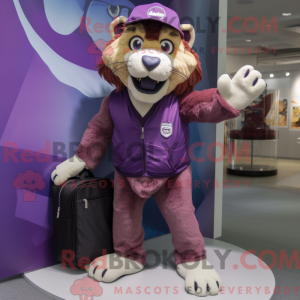 Lila Smilodon Maskottchen...