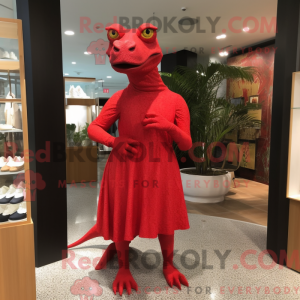 Red Iguanodon mascot...
