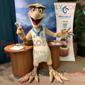 Beige Dimorphodon maskot...