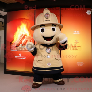 Cream Fire Fighter maskot...
