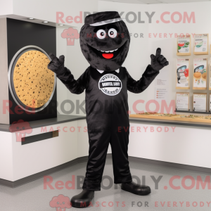 Zwart pizza mascottekostuum...
