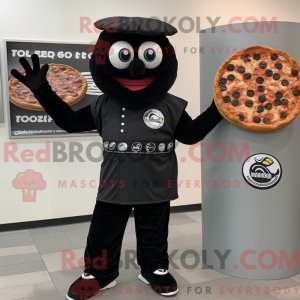 Máscara preta de pizza com...