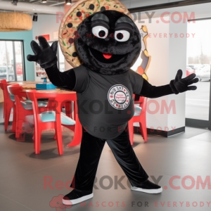 Máscara preta de pizza com...
