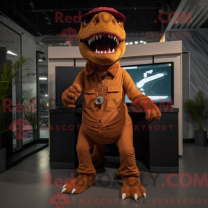 Brun T Rex maskotdraktfigur...