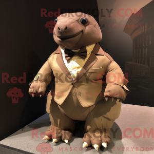 Brun Glyptodon maskot...