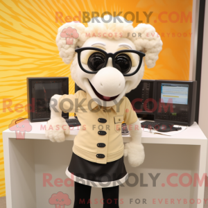 Cream Ram maskot kostume...
