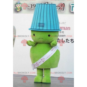 Mascot big green man with a lampshade on his head -