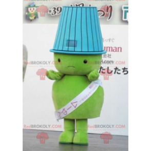 Mascot big green man with a lampshade on his head -