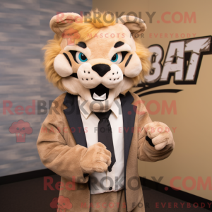 Tan Bobcat mascot costume...