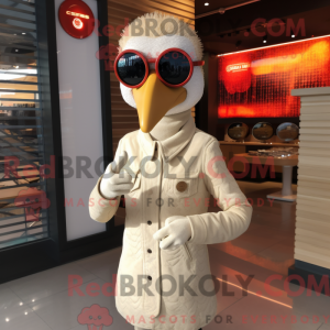 Creme kalkun maskot kostume...