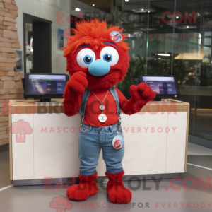 Red Bracelet mascot costume...
