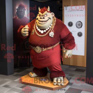 Fantasia de mascote de ogro marrom com blazer e pulseiras - Mascotes Ogros - REBROKO_280367 - RedBrokoly.com