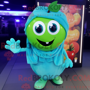 Cyan Apple maskot kostyme...