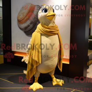 Gold Quail maskot kostyme...