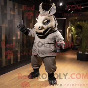 Sort næsehorn maskot...