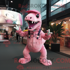 Pink Allosaurus maskot...