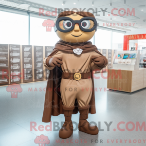 Brown Superhero mascot...