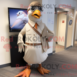 Tan Dove mascot costume...