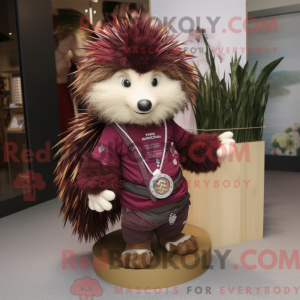 Maroon Hedgehog mascot...
