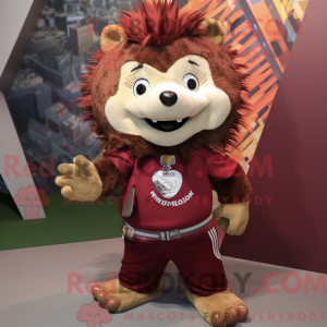 Maroon Hedgehog maskot...