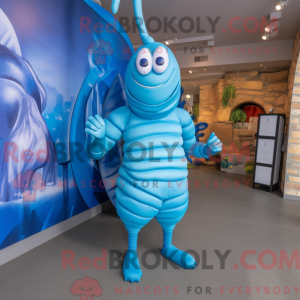 Blå Trilobite maskot...