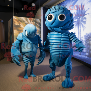 Blå Trilobite maskot...