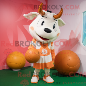Peach Hereford Cow maskot...