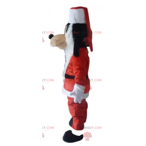 Goofy mascot Mickey's friend in Santa Claus outfit -