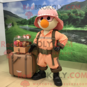 Peach Para Commando máscara de proteção com calças e calças - Mascotes do Para Commando - REBROKO_280544 - RedBrokoly.com