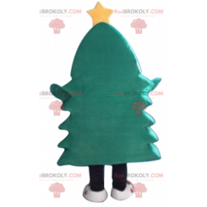 Green Christmas tree mascot with a yellow star - Redbrokoly.com