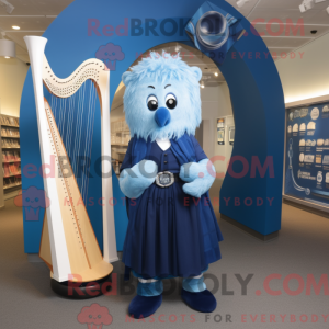 Blue Celtic Harpe maskot...