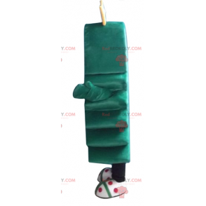 Grünes Weihnachtsbaummaskottchen mit einem gelben Stern -