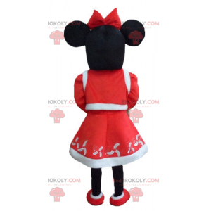 Mascota de Minnie Mouse vestida con traje de Navidad -