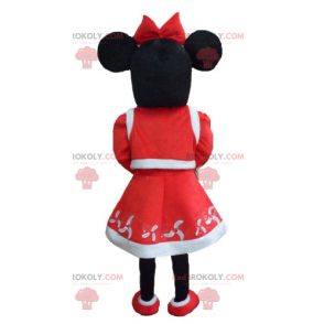 Mascota de Minnie Mouse vestida con traje de Navidad -